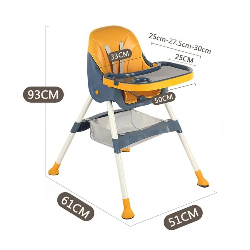 Stainless Steel Tube Folding Baby Dinning Chair New Design Portable Baby Eating High Chair for Toddler Feeding Booster Seat