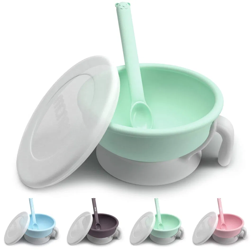 Contract Manufacturing - Silicone Baby Suction Feeding Bowl and Spoon Set for Toddlers